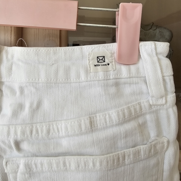 Letters to Juliet Sicily Raw Frayed Hem High Waist  Wide Leg - Picture 9 of 11